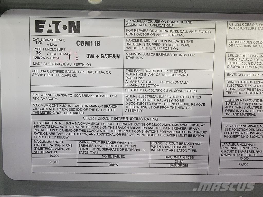 Eaton CBM118 Entreprenør - Andet