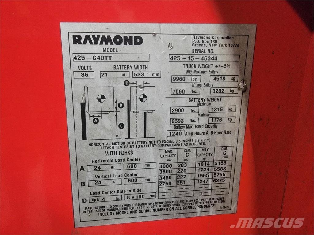 Raymond 425-C40TT Entreprenør - Andet