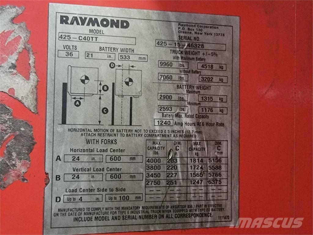 Raymond 425-C40TT Entreprenør - Andet