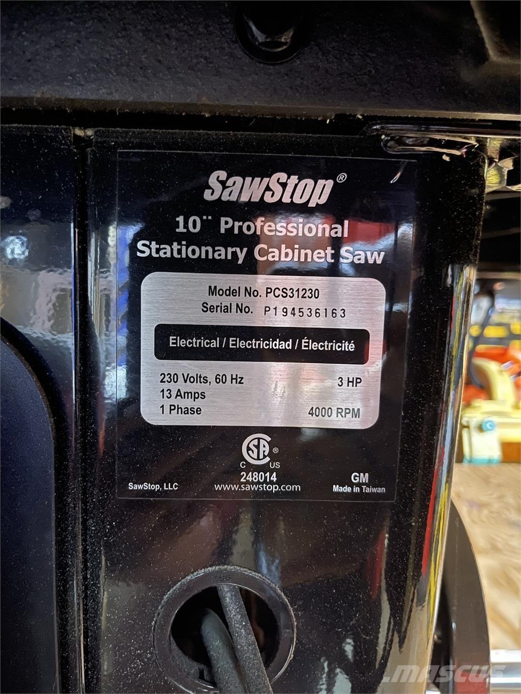  SAWSTOP PCS31230 Entreprenør - Andet