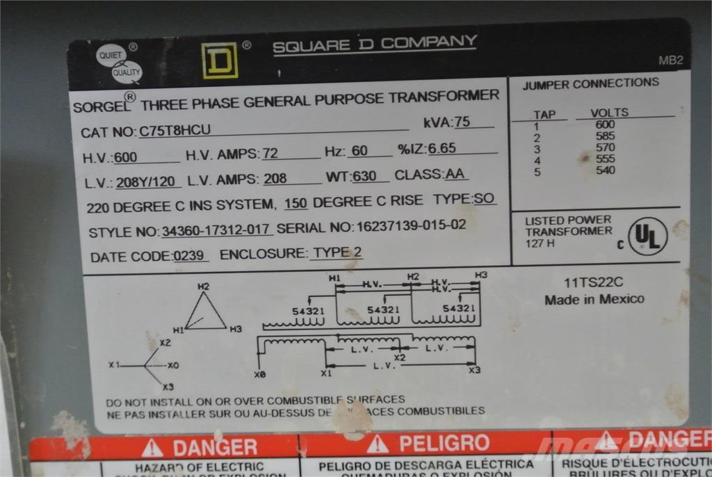  SQUARE D C75T8HCU Entreprenør - Andet