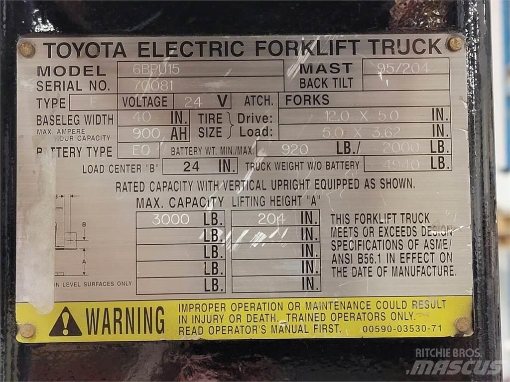 Toyota 6BPU15 Entreprenør - Andet