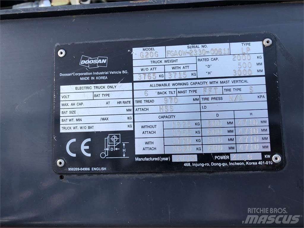 Doosan G20GX Gaffeltrucks - andre