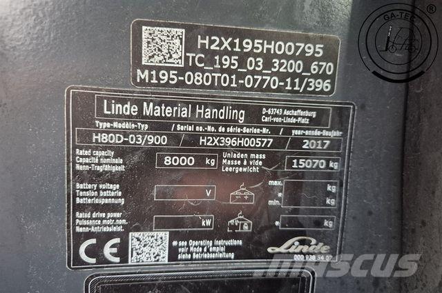 Linde H80D-03/900 Diesel gaffeltrucks