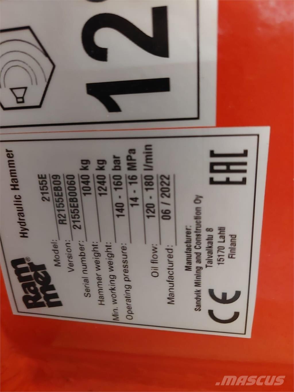 Rammer 2155E Entreprenør - Andet
