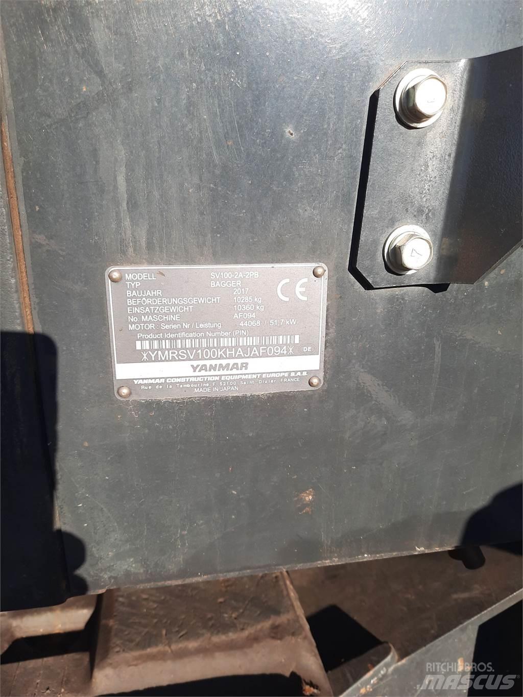 Yanmar SV 100-2PB Gravemaskiner på larvebånd
