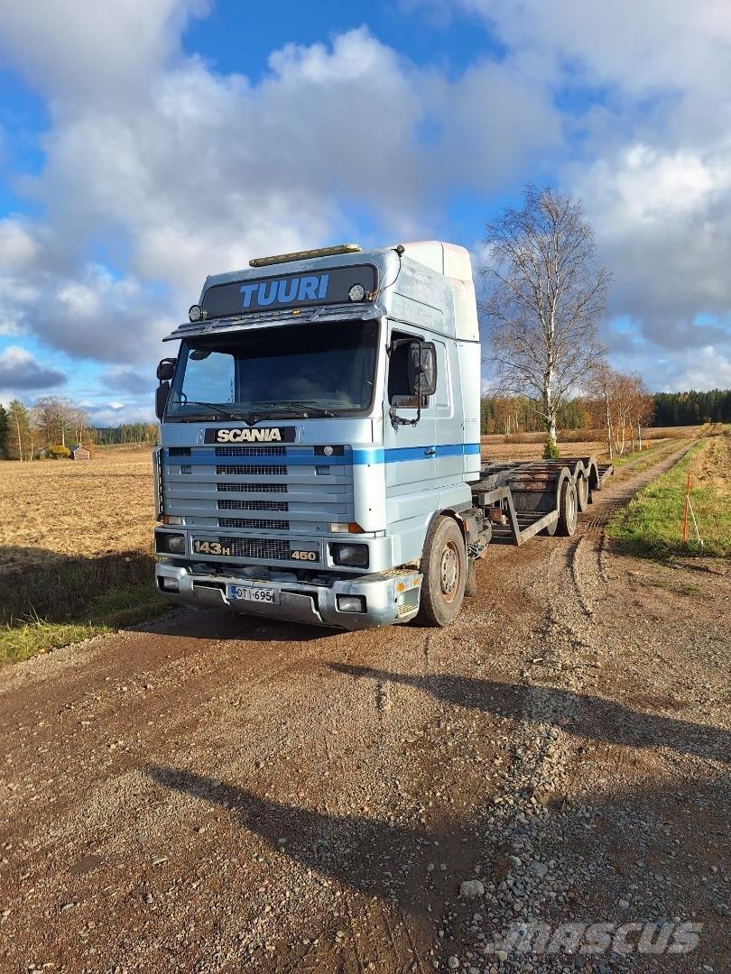 Scania 143H Skovmaskintransportlastbiler
