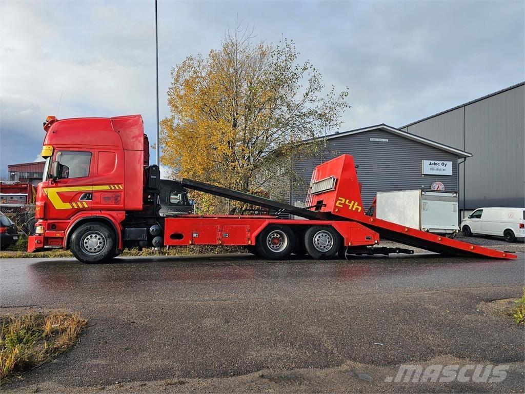 Scania R124 6X2 Autotransportere / Knæklad