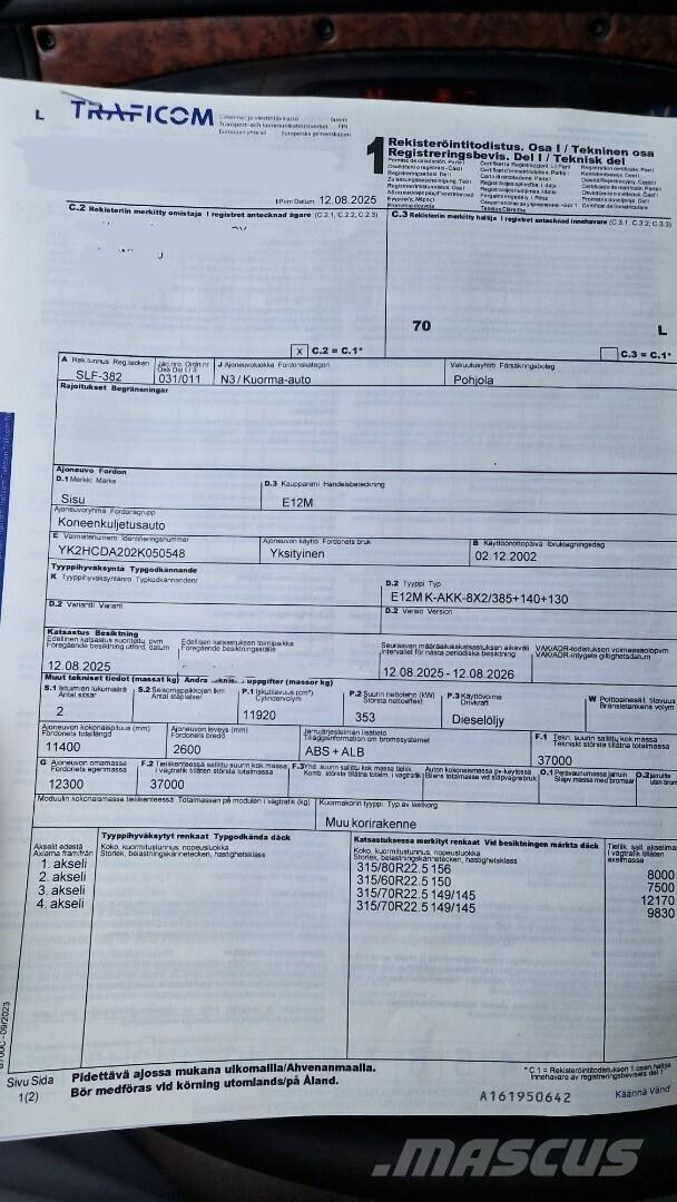 Sisu E12M Autotransportere / Knæklad