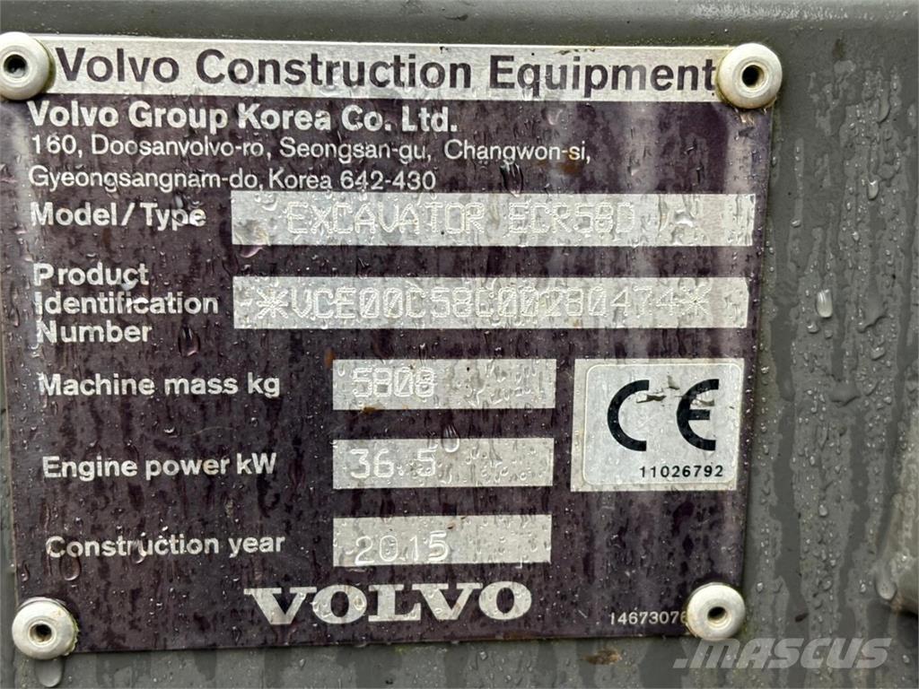 Volvo ECR 58 D Minigravemaskiner