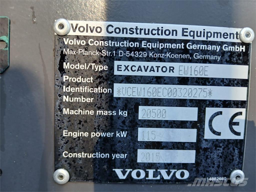 Volvo EW 160 E Gravemaskiner på hjul
