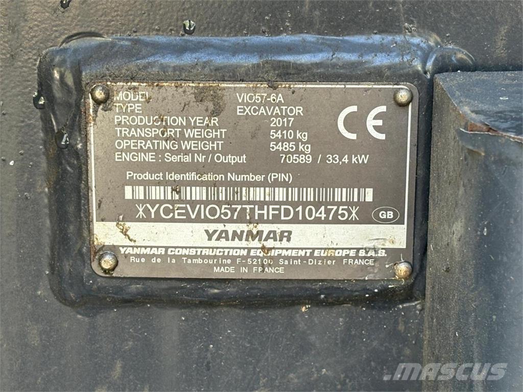 Yanmar VIO 57-6A Minigravemaskiner