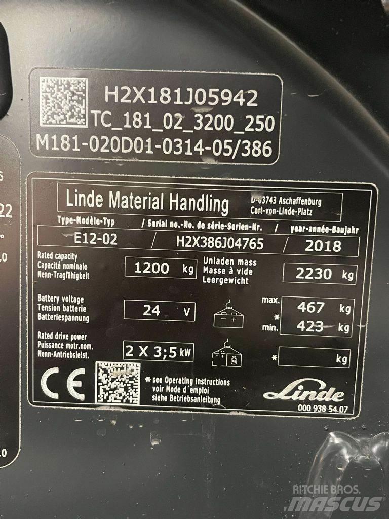 Linde E12-02-386 El gaffeltrucks
