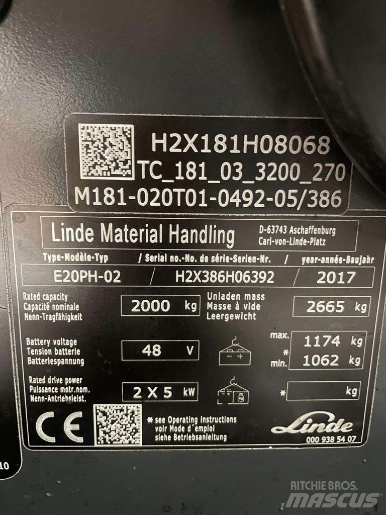Linde E20PH-02-386 El gaffeltrucks