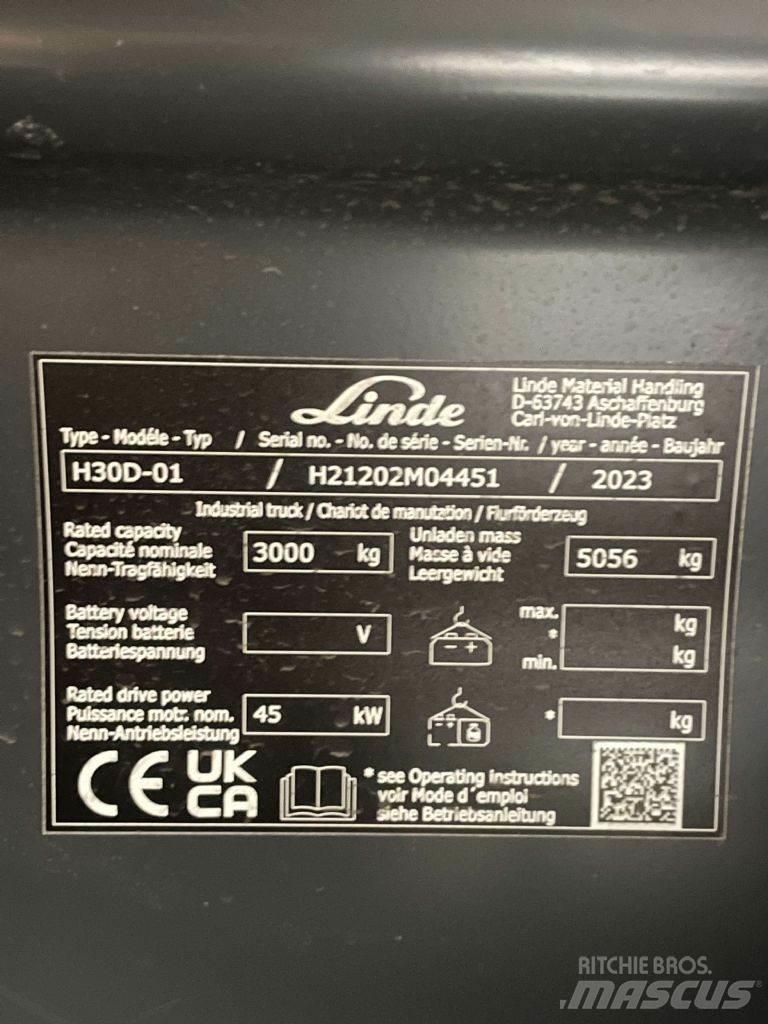 Linde H30D-01-1202 Diesel gaffeltrucks