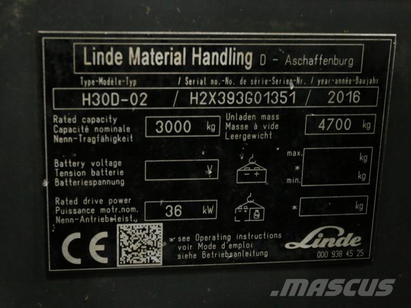 Linde H30D-02 393 Diesel gaffeltrucks