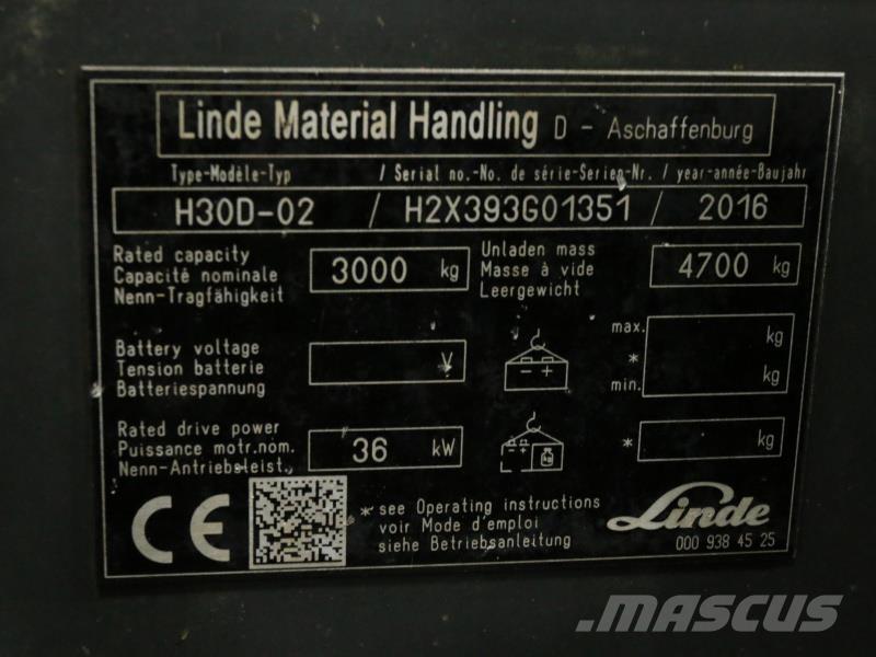 Linde H30D-02 393 DONOR Diesel gaffeltrucks