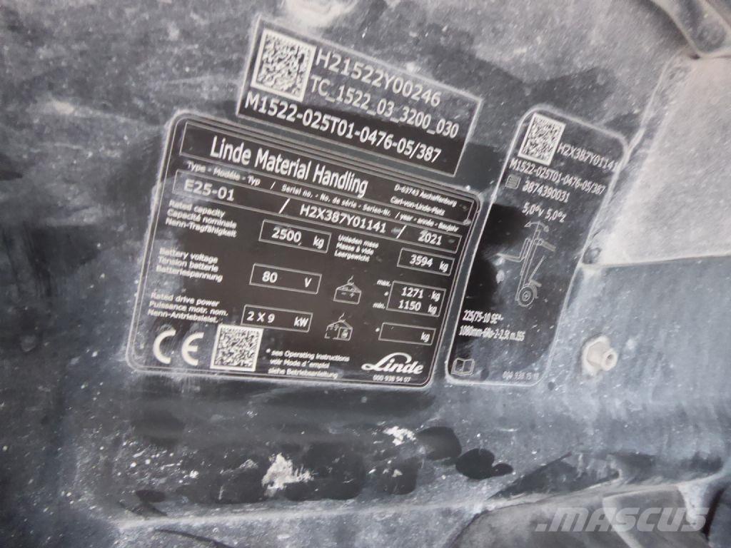 Linde E25-01 El gaffeltrucks