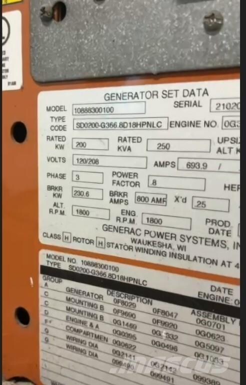 Generac SD200 Dieselgeneratorer