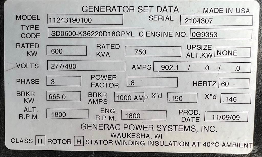 Generac SD600 Dieselgeneratorer