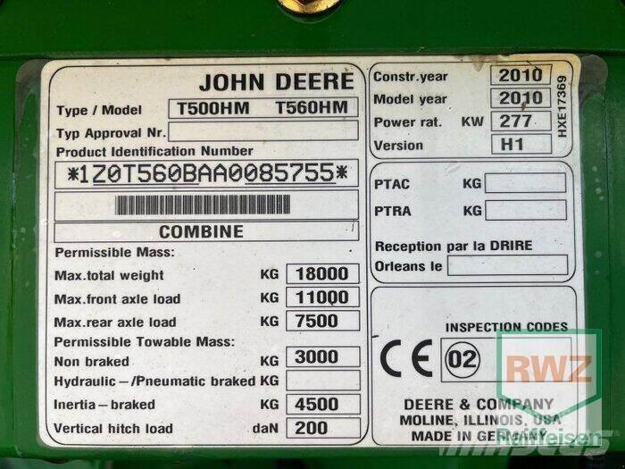 John Deere T560 Mejetærskere
