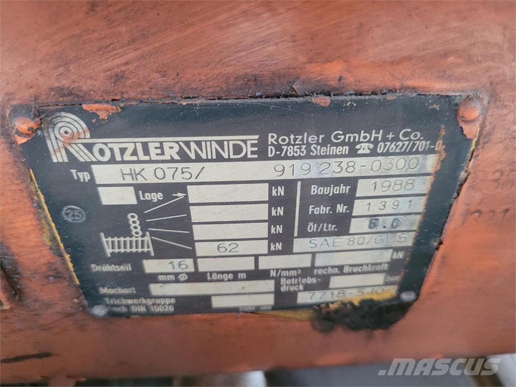 Faun RTF 50 winch Krandele og udstyr