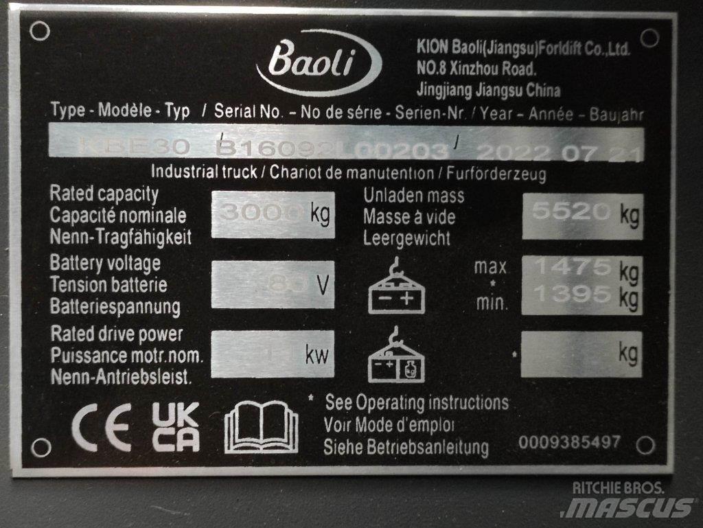 Baoli KBE30 El gaffeltrucks