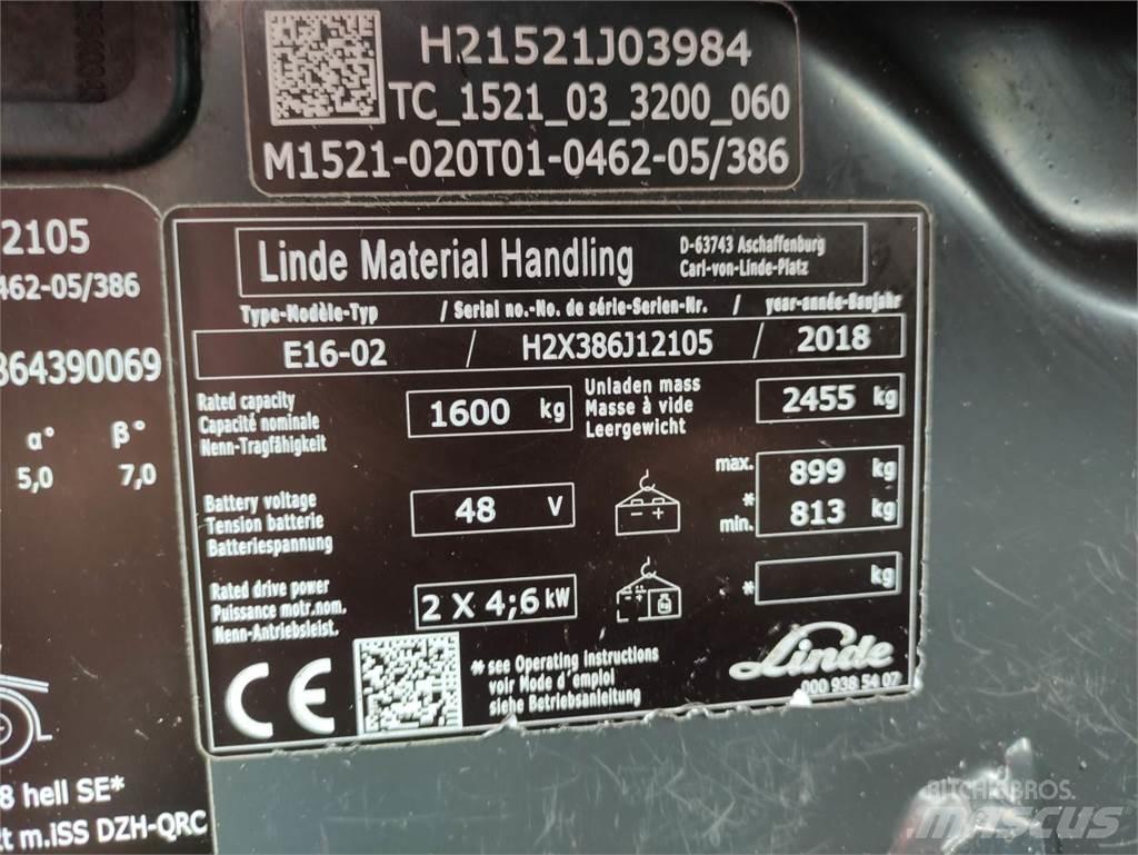 Linde E16-02-386-EVO El gaffeltrucks