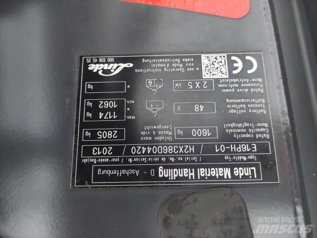 Linde E16PH-01-386 El gaffeltrucks