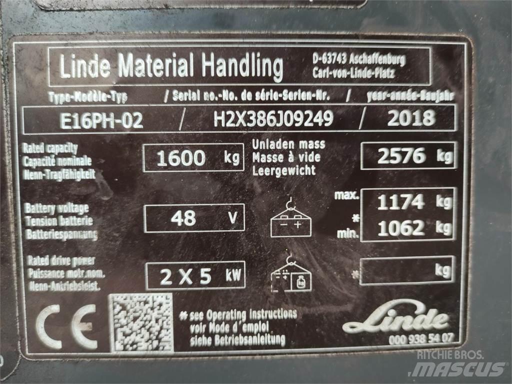 Linde E16PH-02-386-EVO El gaffeltrucks