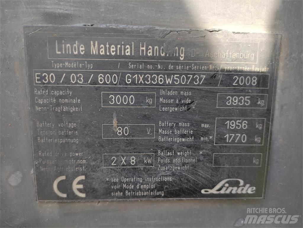 Linde E30-03-336 El gaffeltrucks
