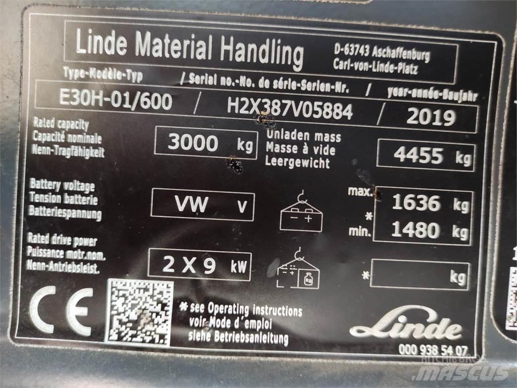 Linde E30H-01/600-387 El gaffeltrucks
