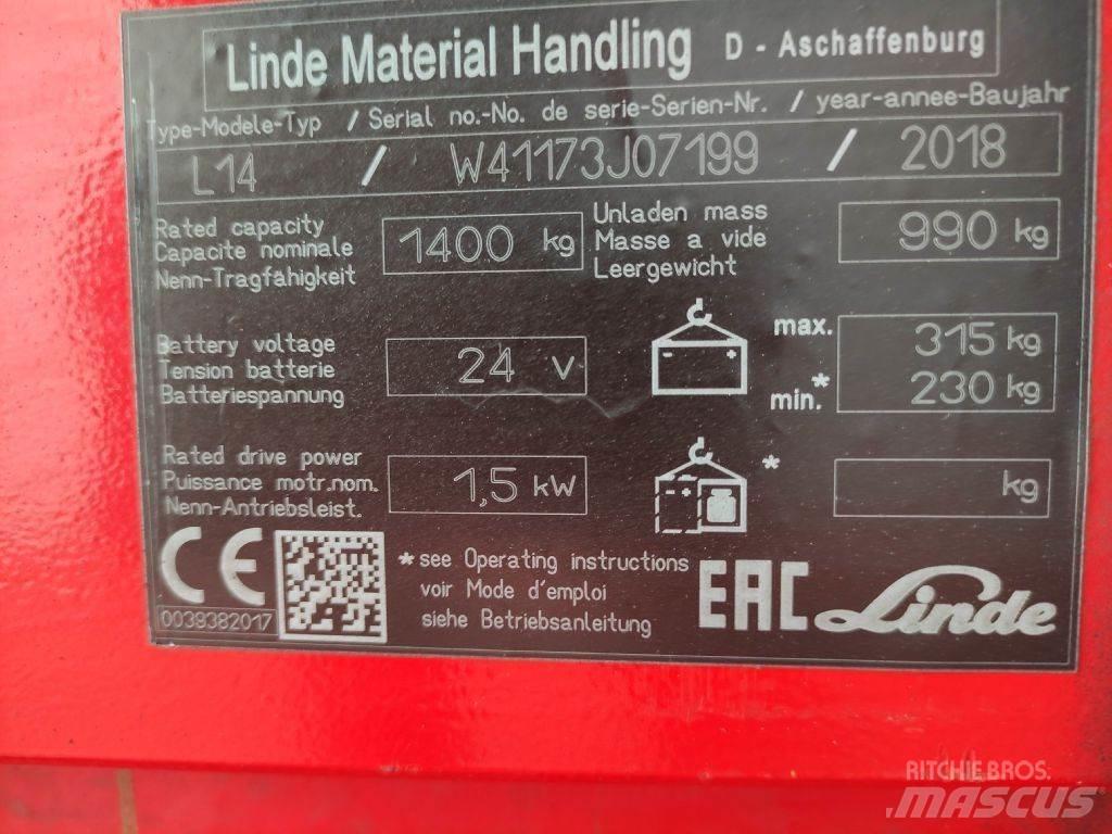 Linde L14i Gaffelstabler med gående fører