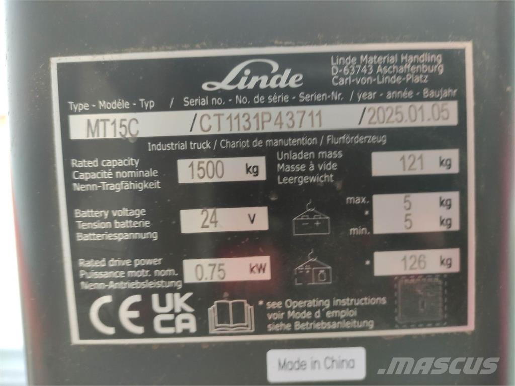 Linde MT15C El-palleløftere