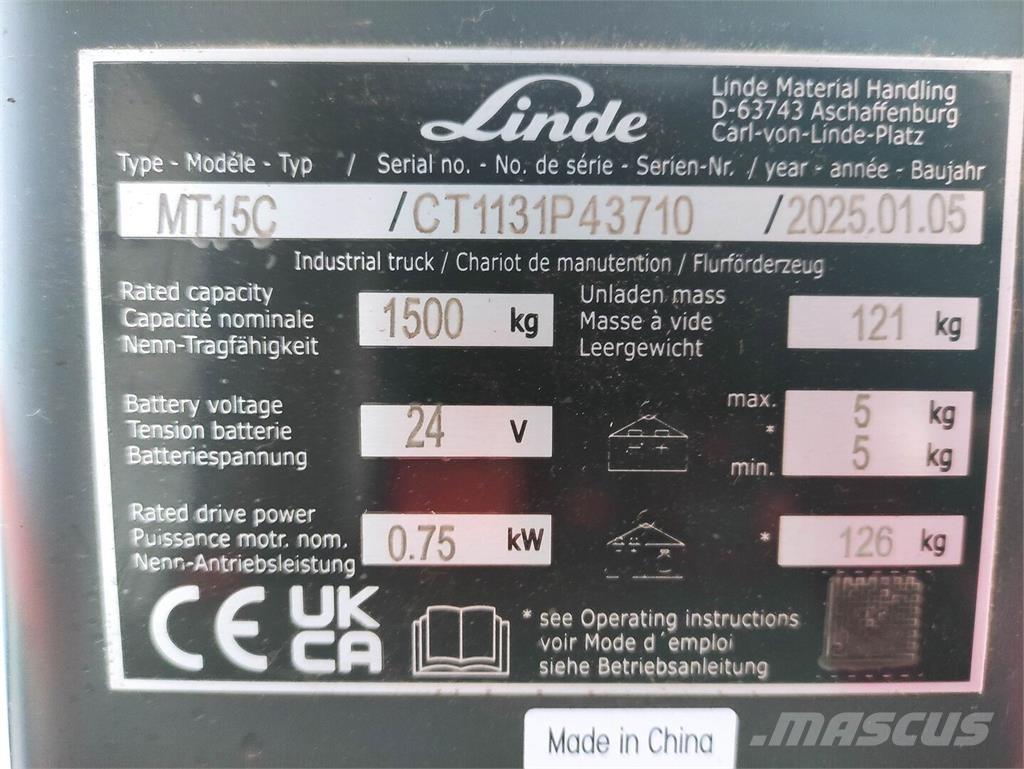 Linde MT15C El-palleløftere