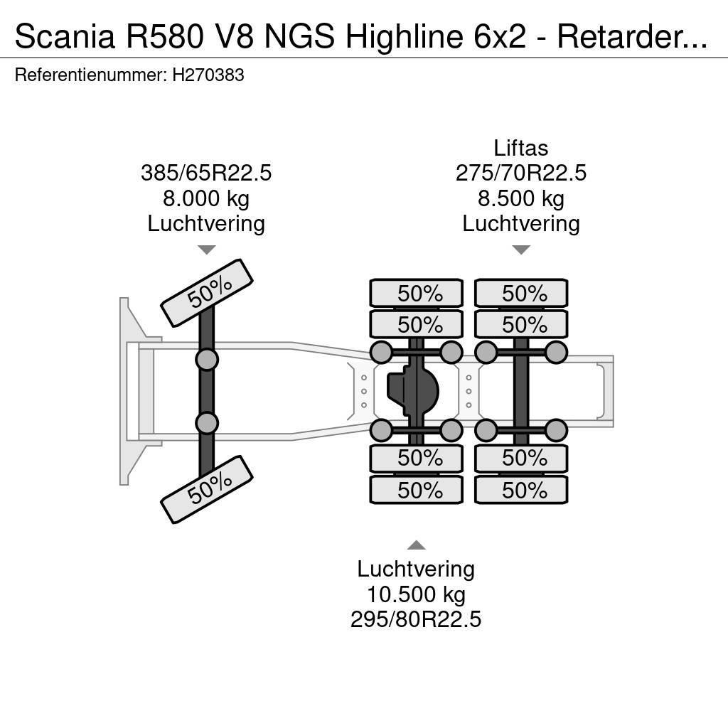 Scania R580 V8 NGS Highline 6x2 - Retarder - Full air - L Trækkere