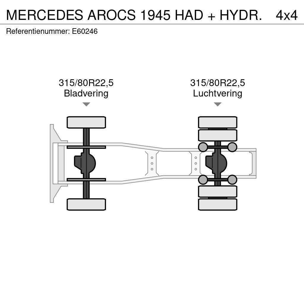 Mercedes-Benz AROCS 1945 HAD + HYDR. Trækkere