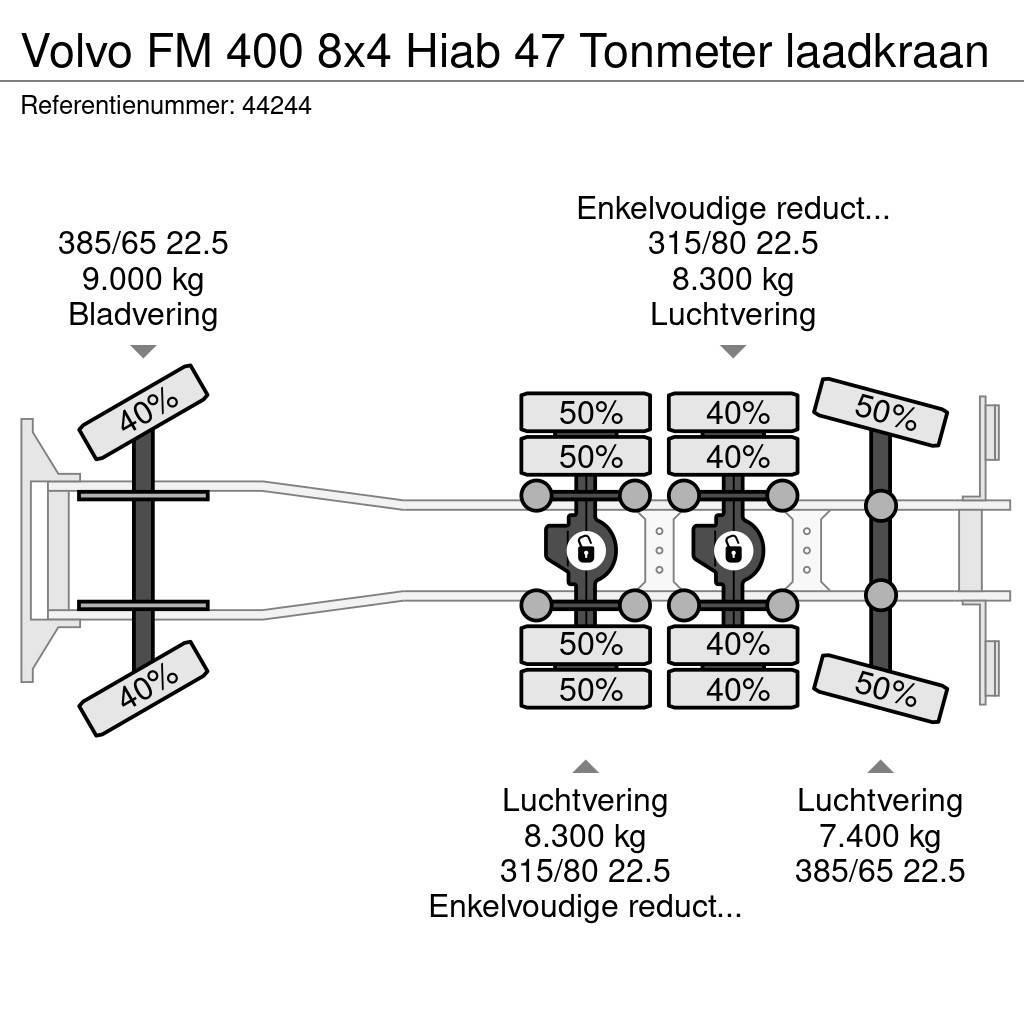Volvo FM 400 8x4 Hiab 47 Tonmeter laadkraan Kraner til alt terræn