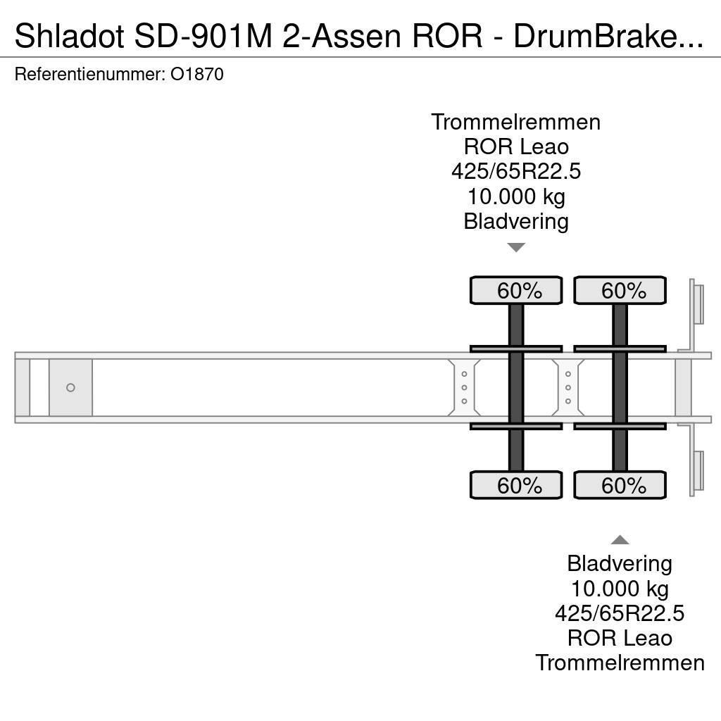 SHLADOT SD-901M 2-Assen ROR - DrumBrakes - SteelSu Semi-trailer med containerramme