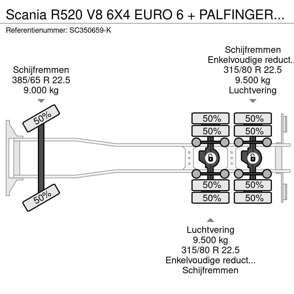 Scania R520 V8 6X4 EURO 6 + PALFINGER EPSILON E250Z95 Kraner til alt terræn