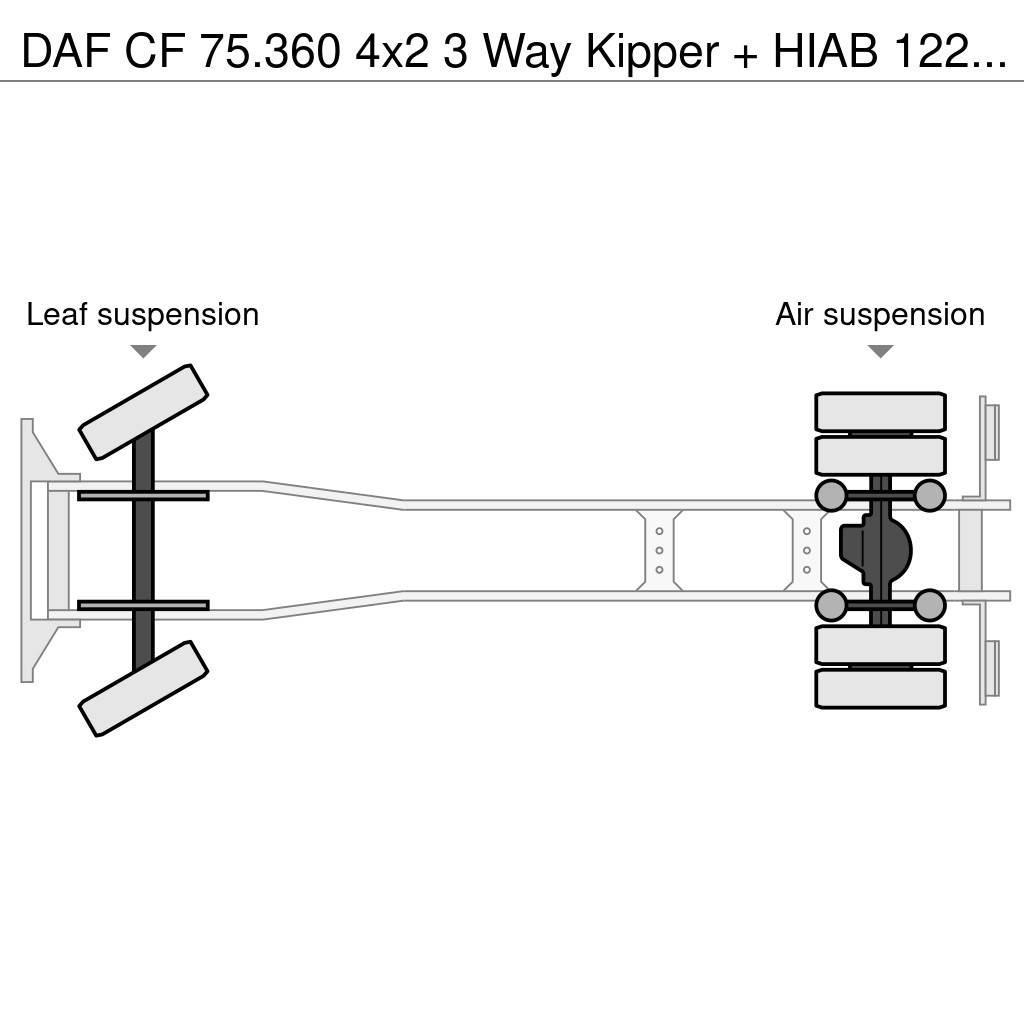 DAF CF 75.360 4x2 3 Way Kipper + HIAB 122 E-3 Hiduo Lastbiler med tip