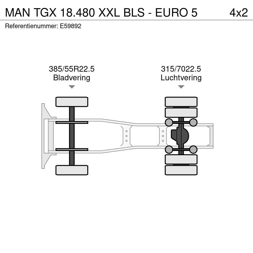 MAN TGX 18.480 XXL BLS - EURO 5 Trækkere