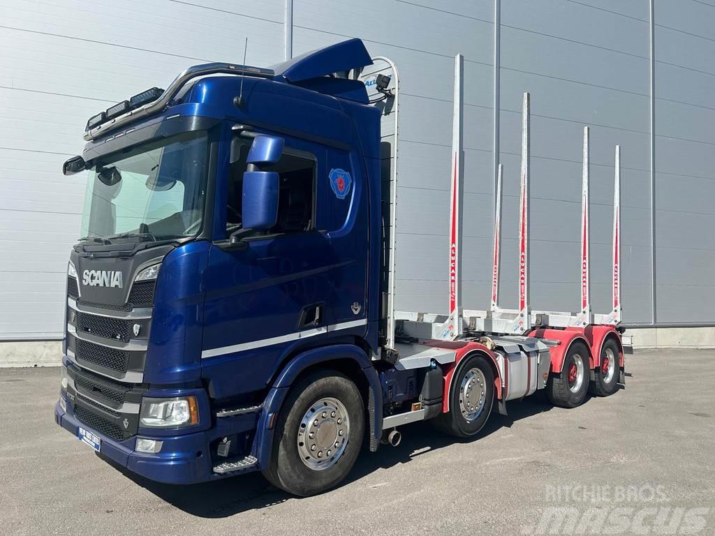 Scania R-serie R730 2019 8x4 2+2 Alucar. Säätötilavuus. Tømmertransport