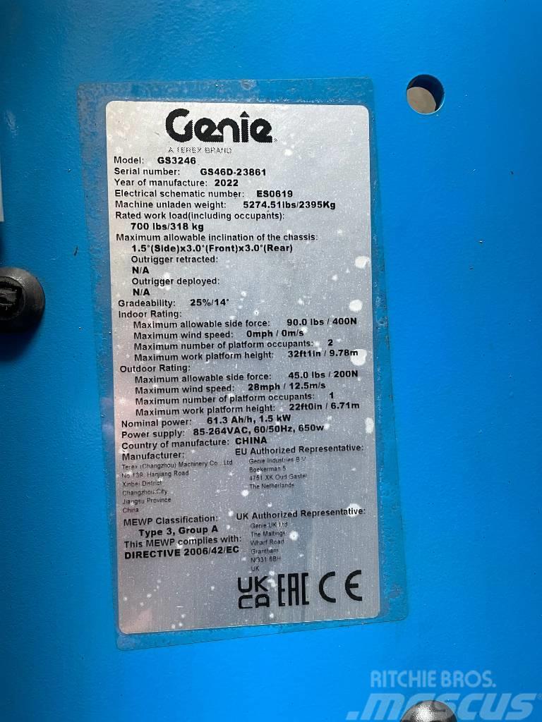 Genie GS 3246 E-DRIVE, ELECTRIC, 12M, NEW, WARRANTY Saxlifte
