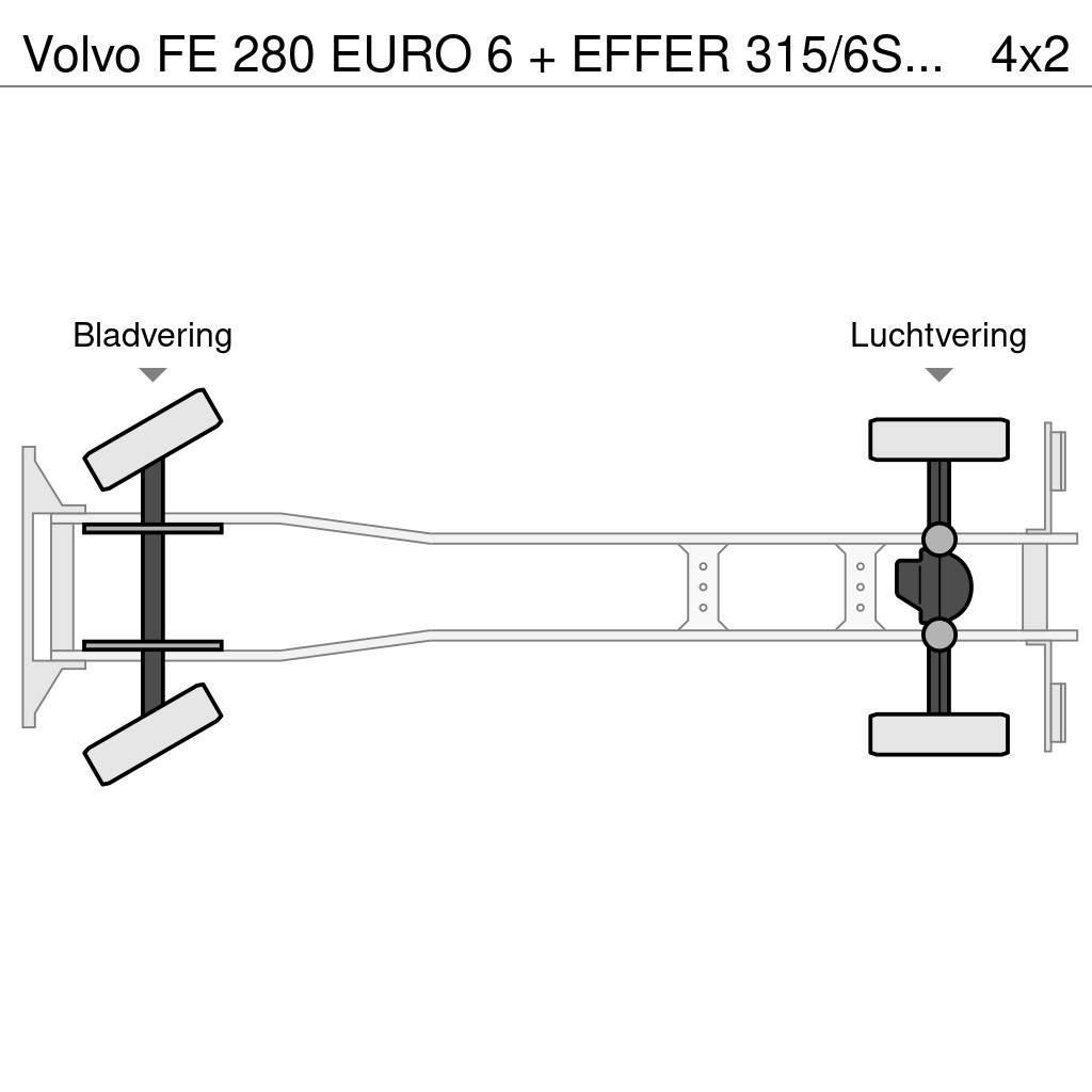 Volvo FE 280 EURO 6 + EFFER 315/6S + JIB 4S / LIER / WIN Kraner til alt terræn