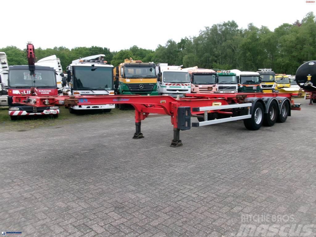 Asca 3-axle container trailer 20, 40, 45 ft Semi-trailer med containerramme