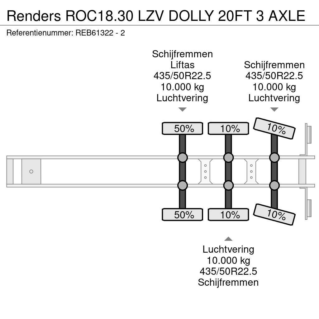 Renders ROC18.30 LZV DOLLY 20FT 3 AXLE Semi-trailer med containerramme