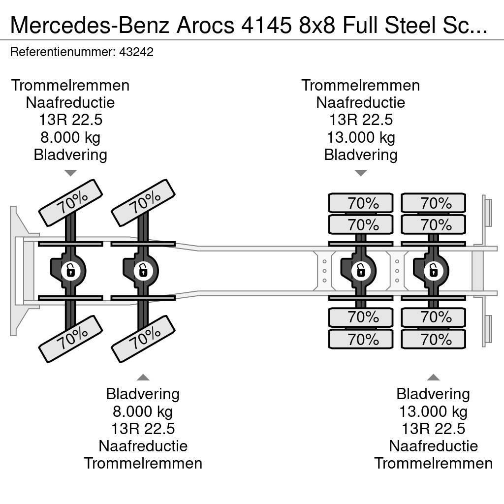 Mercedes-Benz Arocs 4145 8x8 Full Steel Schmitz 24 m³ kipper Lastbiler med tip