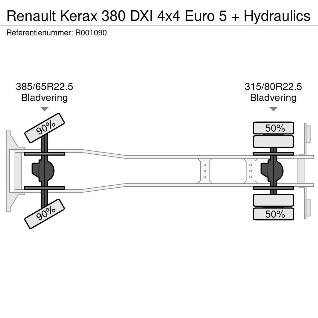 Renault Kerax 380 DXI 4x4 Euro 5 + Hydraulics Lastbil med lad/Flatbed
