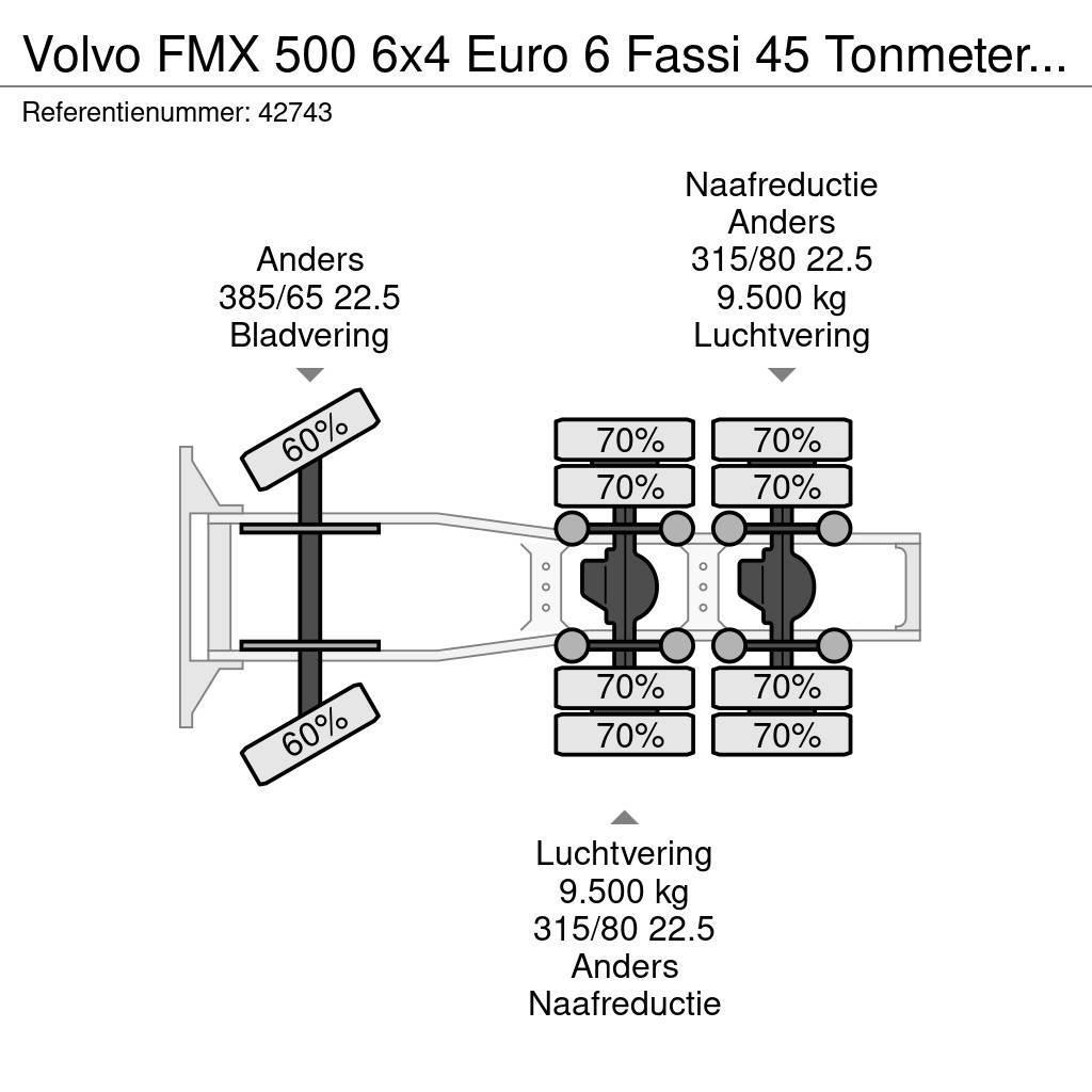 Volvo FMX 500 6x4 Euro 6 Fassi 45 Tonmeter laadkraan Trækkere